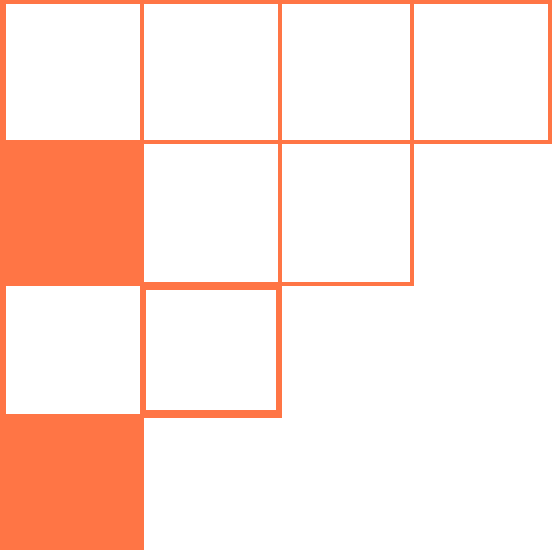 kwadraciki biało pomarańczowe do lewej i górnej krawędzi
