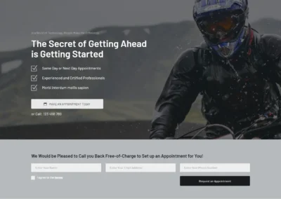 Przykład landing page z kalendarzem, zapisem i CTA