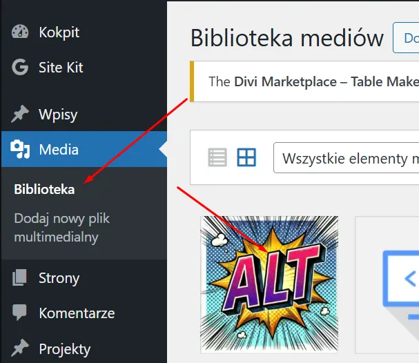 ustawienie altów przed na WP przez bibliotekę mediów ustawienie altów przed na WP przez bibliotekę mediów